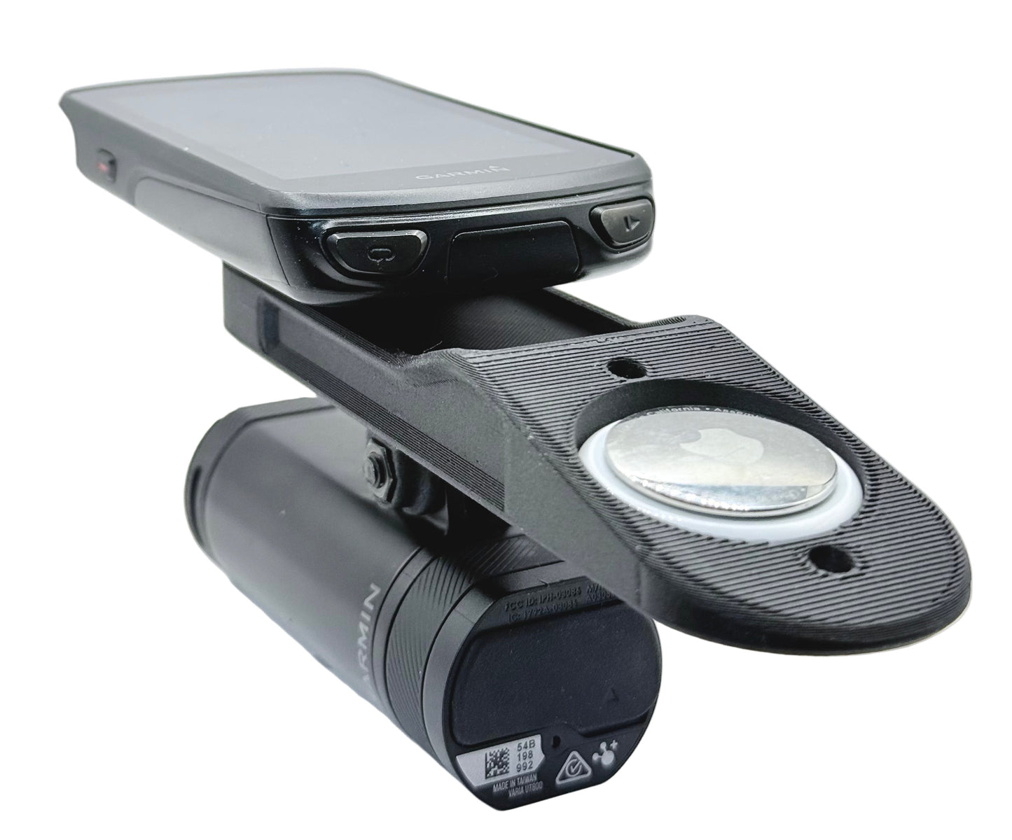 Canyon Apple AirTag Handlebar Mount for Garmin/Wahoo Computer with Light Attachment (CP0018, CP0030, and H31 cockpit)