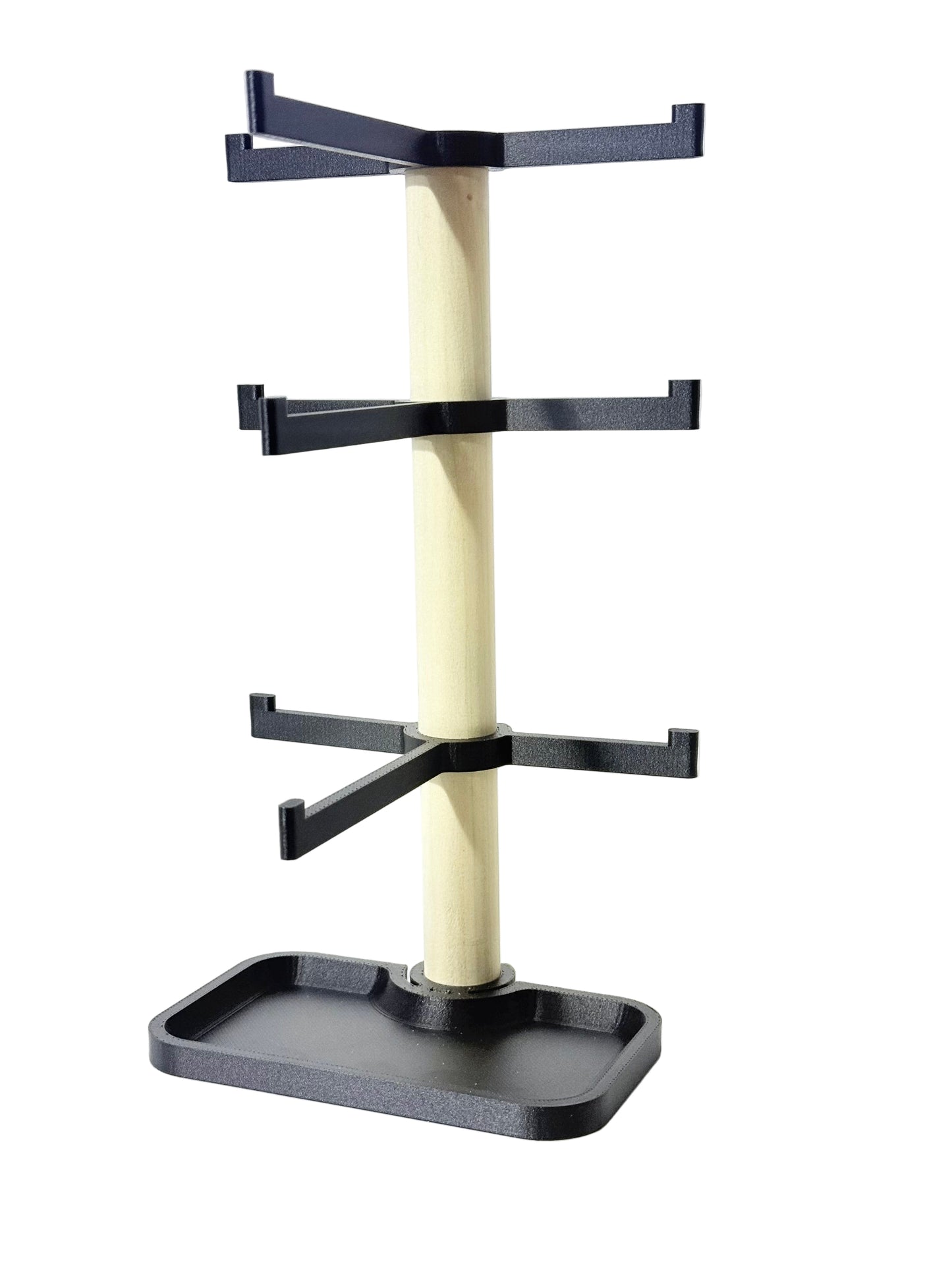 Sleek Triple-Tier Eyewear Stand with Accessory Tray